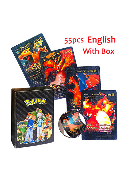 BANDAI English 55PCS Black 55pc English card Charizard Gold Foil Cards Golden...