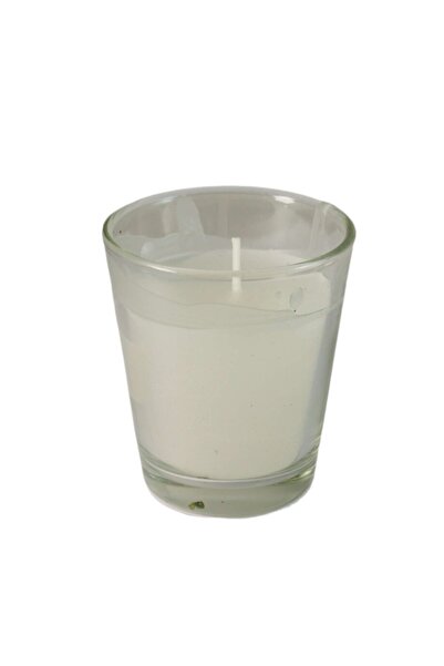 NO BRAND Κερί λευκό σε κωνικό γυάλινο ποτήρι 6.5x6.5cm