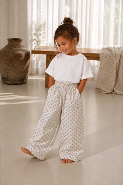Le Touche Polka Dot Girls' and Boys' 100% Cotton Pants for 4 Seasons