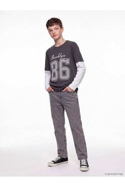 LC Waikiki Two Mt Shop Quality Lcw Kids Gray Wideleg Boys' Jean Pants