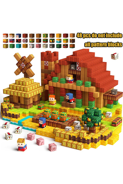 Choice 100pcs Farm New Magnetic Building Blocks Mine World Magnetic Cozy Fore...