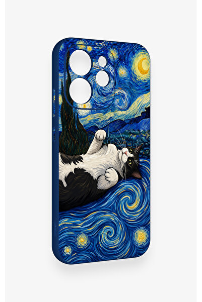 Vip Case Oppo Reno 15 Pro 5G Uyumlu Gökyüzü ve Kedi Desenli Silikon Kılıf