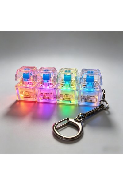 Choice A NEW LED Keyboard Keychain Fidget Toys Crystal Clicker Sensory Toy fo...