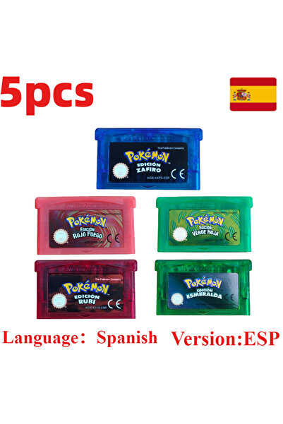 BANDAI 5PCS-ESP Pokemon Series Emerald FireRed Leafgreen Ruby Sapphire 5 Vers...