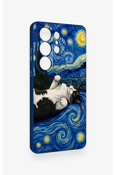 Vip Case Samsung S26 Ultra Uyumlu Gökyüzü ve Kedi Desenli Silikon Kılıf