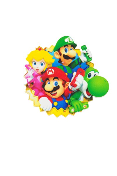NO BRAND Super Mario Party στρογγυλό πολύχρωμο plexiglass κρεμαστό 50x54mm