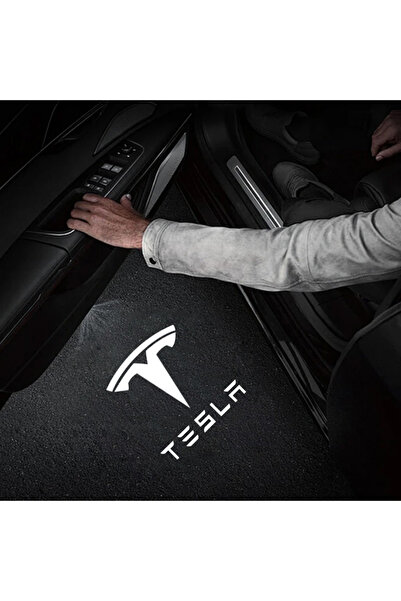 TESLA 2PCS Style 1 2pcs Car HD Projector Lamp LED Door Welcome Light For Mode...