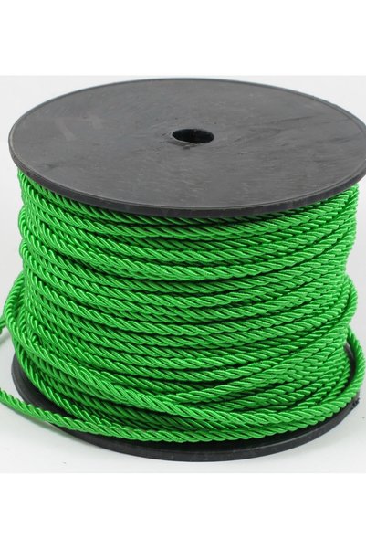 NO BRAND Στριφτό νάυλον/σατέν κορδόνι rayon 3mm/καρούλι 50 μέτρα - Πράσινο