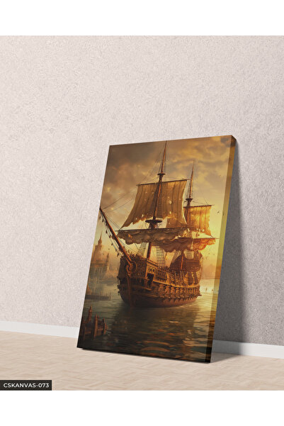 Evinemoda Denizde Yelkenli Tek Parça Kanvas - Canvas Tablo