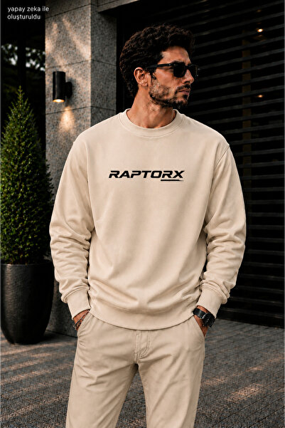 caddekombin Men's Raptorx Typography Printed Cycling Round Neck Casual Sweats...