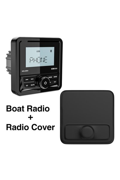 Choice WHITE Boat Radio Square Marine Stereo FM AM Media Player Waterproof Bl...