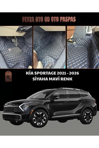 FEYZA OTO KİA SPORTAGE SERİSİ 2021 - 2026 ARASI 8D PREMİUM KAYMAZ TABAN ARACA...