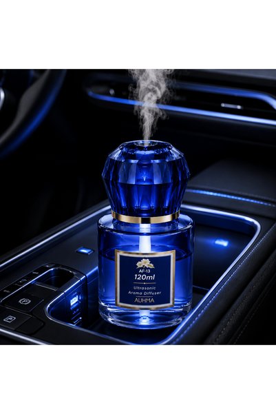 auhma AF-13 120ml Şarjlı Ultrasonik Araç Koku Difüzörü Mavi Ambiyans Işıklı F...