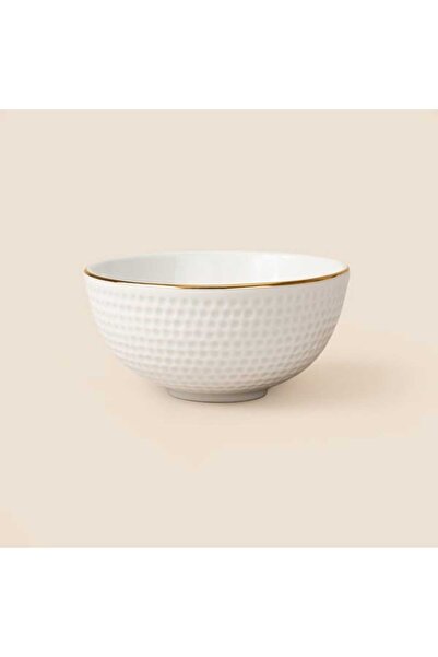 İpek Golf Kase - Kırık Beyaz / Gold - 10 cm