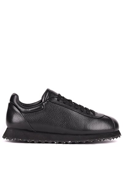 Shoetyle - Genuine Leather Black Color Casual Men's Sneaker - 666-10-110