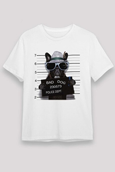 Darkhane Bad Dog Themed Printed White T-Shirt