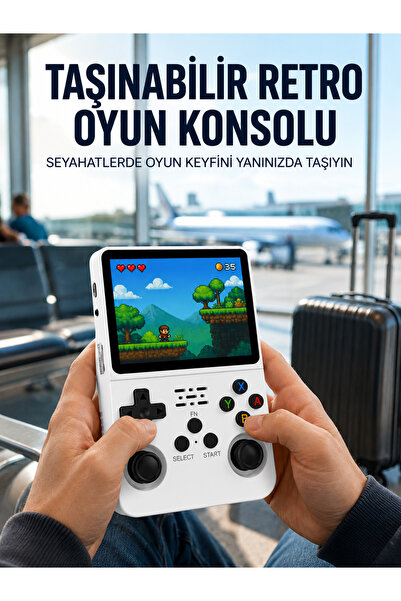 UCUZTEKNO Retro Oyun Cihazı – Çift MicroSD Desteği, Çoklu Platform Uyumu, 3200 mAh Batarya Yeni Nesil