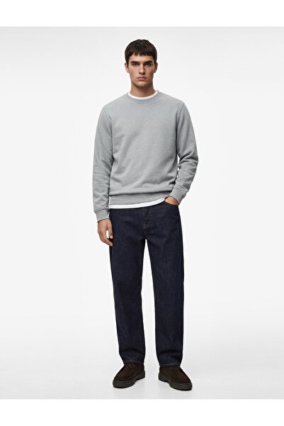 Koton Cotton Long Sleeve Raised Crew Neck Men's Basic Sweatshirt