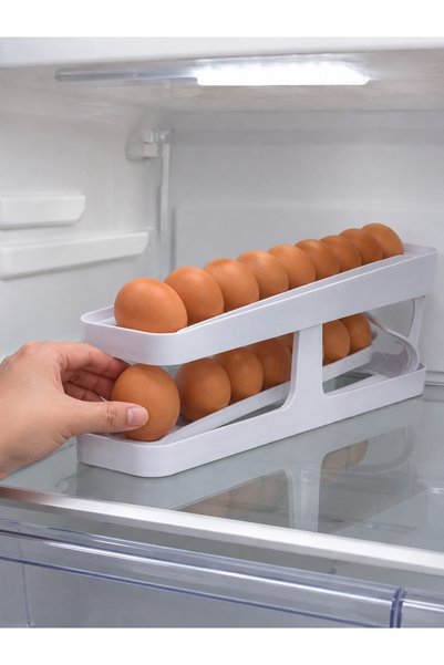 Generic Brand منظم البيض للثلاجة بنظام انزلاق من طبقتين