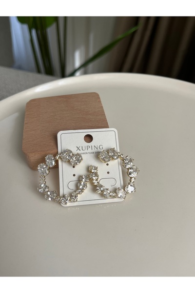 XUPING JEWELRY İri zirkon taş detay küpe