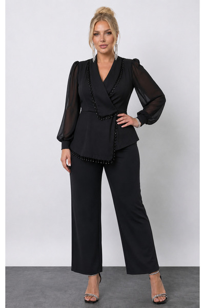 Butik Nilyam Γυναικείο Φόρεμα Βραδινό Φόρεμα Μεγάλου Μεγέθους με Διπλό Γιακά ...
