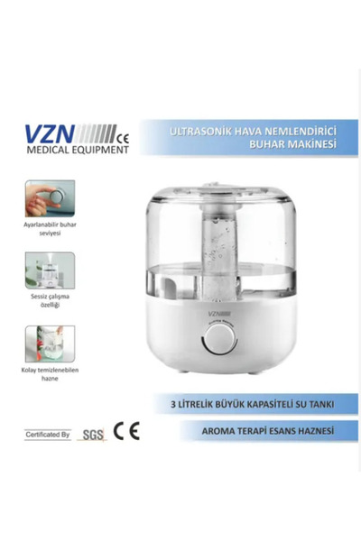 Medikaltec VZN Ultrasonik Hava Nemlendirici Buhar Makinesi
