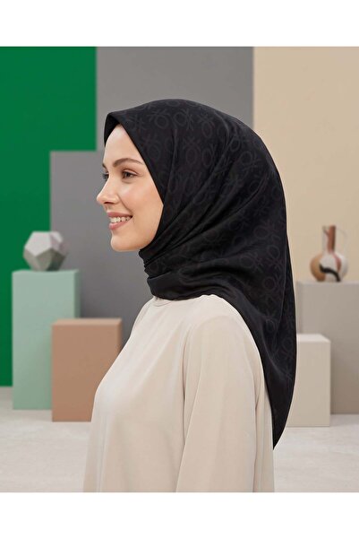 United Colors of Benetton وشاح بينيتون مونوغرام - إليجانتي أونو - 1024-83 - أسود
