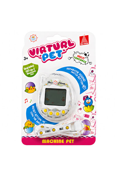 FAMIFY Tamagotchi Animal de companie virtual alb, 197 de jocuri, Animal virtual interactiv