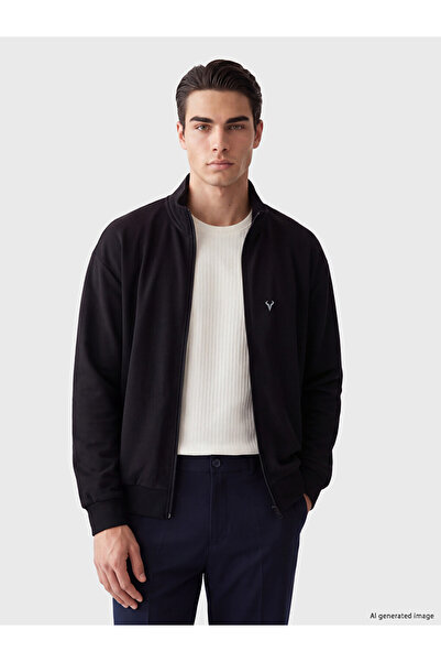 LC Waikiki Lcw Men's Zippered Sweatshirt with High Collar