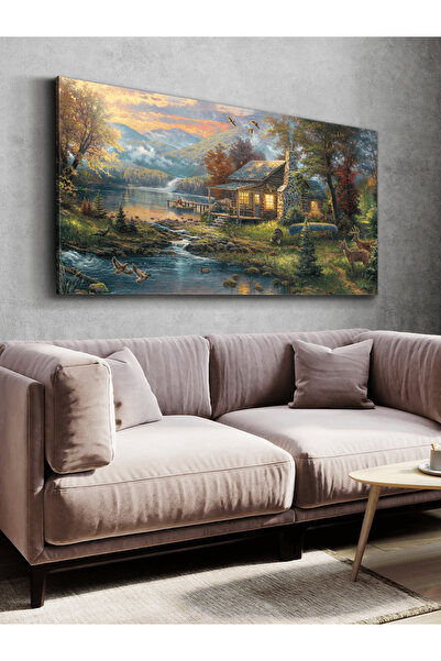 Evinemoda Doğanın Ortasında Yaşam Tek Parça Kanvas - Canvas Tablo