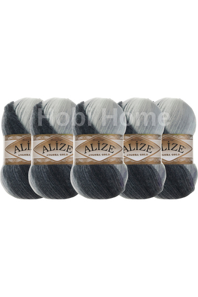 Alize Angora Gold Batik Hand Knitting Yarn 5 Pack 500 Gr - Color 1900