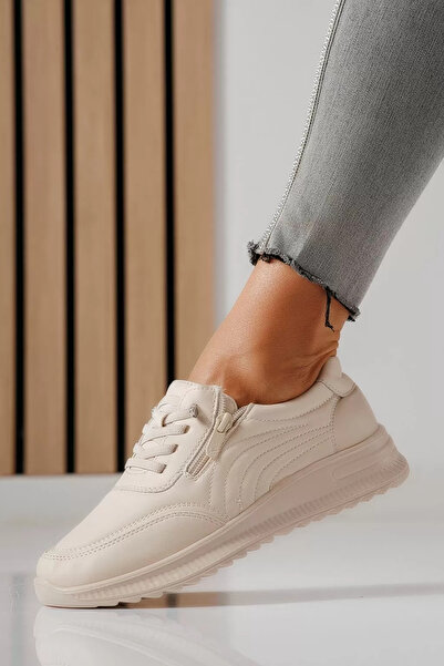 Zaira Pantofi casual dama captusiti bej din piele ecologica Orielle #30128 - 42