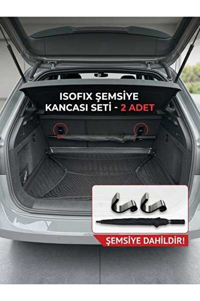 İsofix Arka Koltuk Demirli Tüm Araçlara Uyumlu Büyük Boy Şemsiye Ve Askısı