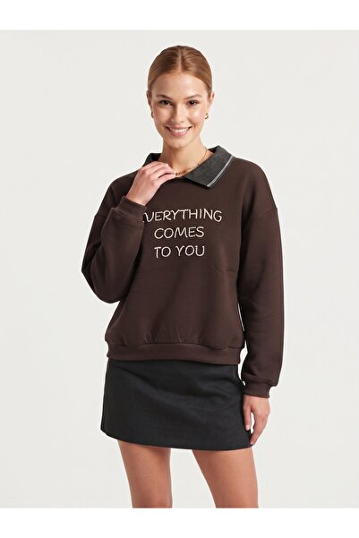 QUZU-02570 SWEATSHİRT KAHVE