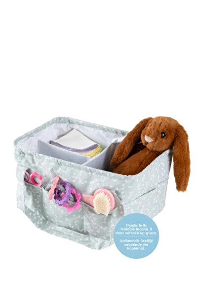ErturkStore Mey İthalat® Katlamalı Anne & Bebek Organizer 795 Yeşil Çiçek