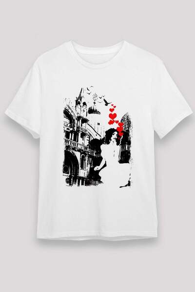 Darkhane Girl in Love Printed Unisex White T-Shirt