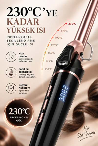 GOMEEY Profesyonel Afro Dalga Saç Maşası V-0115 | 14 Isı Ayarı | 100-230°C