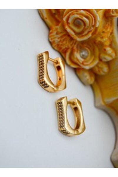 Stoneage Zircon stone earrings - gold color -