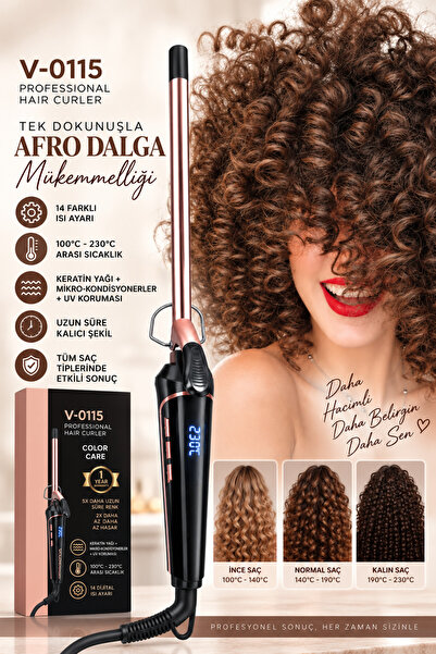 GOMEEY Profesyonel Afro Dalga Saç Maşası V-0115 | 14 Isı Ayarı | 100-230°C