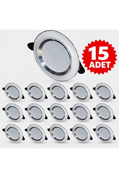 led evim akıllı aydınlatma çözümleri 15 Adet 3 Renk Cata 5257 Zebra Led Spot Beyaz Krom Çizgili 6w