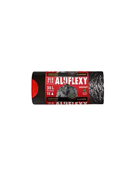 alufix Saci de gunoi menajer Aluflexy, cu mânere, elastici și rezistenți, neg...