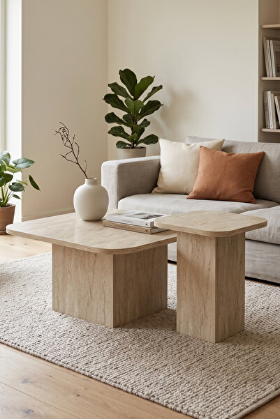 Skandi homeworks OVI 2’li Orta Sehpa – Modern İkili Salon ve Oturma Odası Sehpası