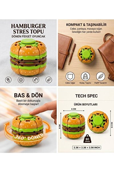 xezal HAMBURGER SPİNBALL ELDE 12 SANİYE MASADA 30 SANİYE DÖNME GARANTİLİ