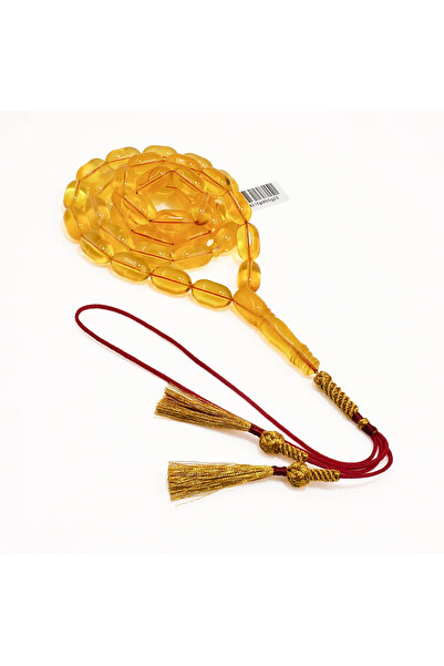 Generic Brand Clear Baltic Amber Prayer Beads – 42 Beads, 9-16 mm Barrel Shap...