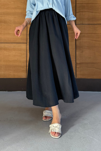 Miss Allos Women's High Waist Flowy Tencel Fabric Long Maxi Skirt