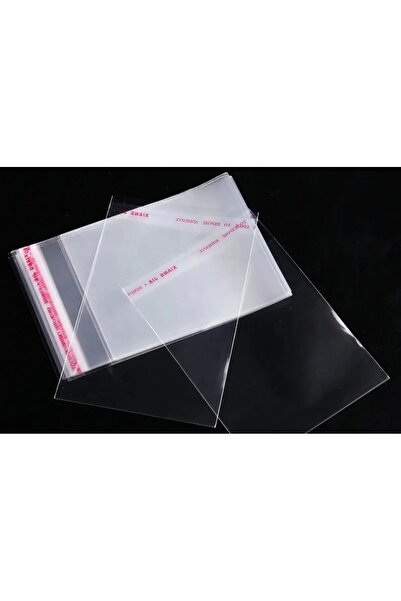 7x12 100 Adet Şeffaf Bantlı Yapışkanlı Jelatin Poşet