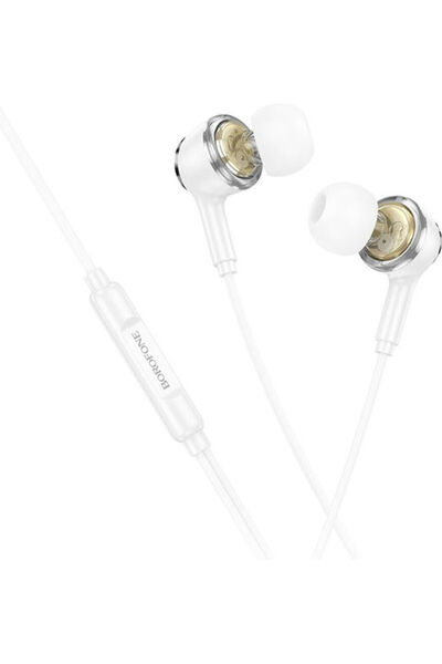 Borofone Bm90 Miller Ενδοωτικά Ακουστικά Handsfree με Βύσμα 3.5mm Λευκά
