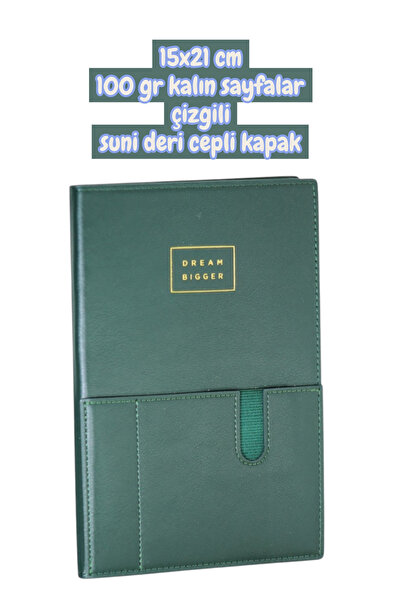 SEYFİKİRTASİYE 15x21 cm 100 gr thick lined pages faux leather pocket cover no...