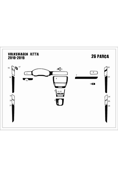 Marscockpitdesign Volkswagen Jetta Torpido Kaplama 2011-2016 26 Parça