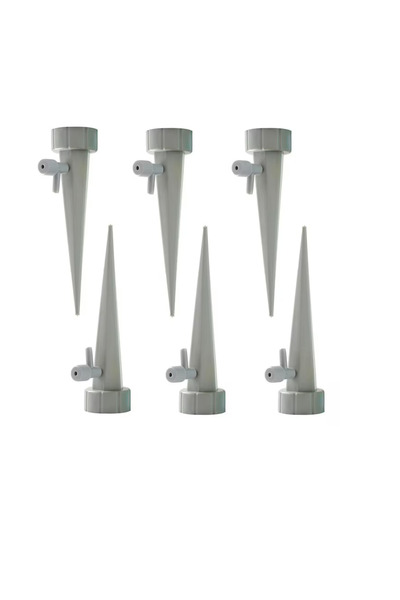 Generic Brand Set 6 dispozitive pentru udare plante, 13.5 x 3.5 cm, plastic, gri